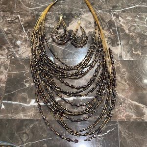 Multi-Strand necklace and matching earrings